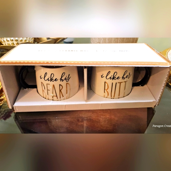 NWT - Francesca's His & Hers 12oz Coffee Cups - Picture 2 of 5